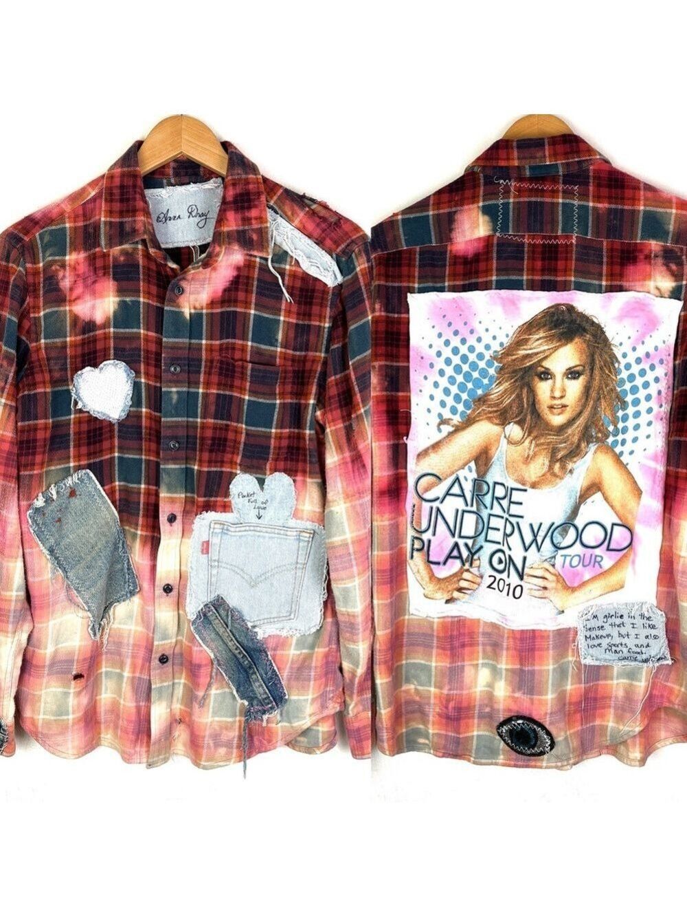 RARE Anna Dray Custom Handmade Mixed Media Carrie Underwood VTG Flannel medium